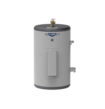 GE 10-gallon electric heater, plug & play, adjustable thermostat, easy install.