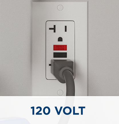 GE 2.5-gallon mini tank heater, adjustable thermostat, easy under-sink install.