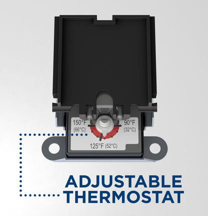 GE 2.5-gallon mini tank heater, adjustable thermostat, easy under-sink install.