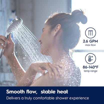 Electrolux 11kW tankless heater, WiFi, 2.6 GPM, smart indoor hot water system.